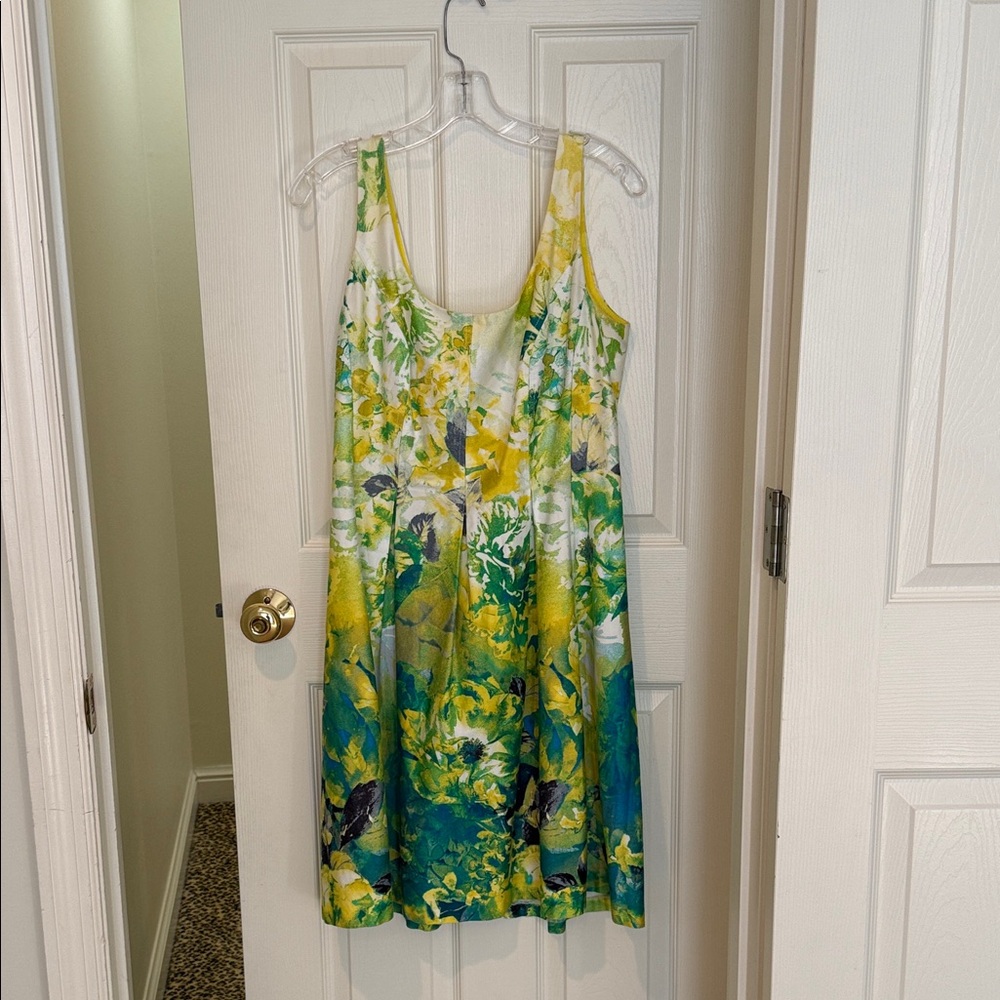 Nine West Yellow & Green Floral Sundress